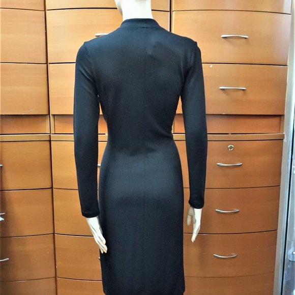 WEAR TO WORK EUROPEAN CONTRAST DRESS GEOMETRIC PRINT - Picture 7 of 8